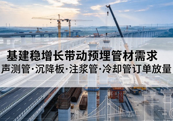 礼县基建稳增长带动预埋监测管材需求，声测管、沉降板、注浆管订单持续放量